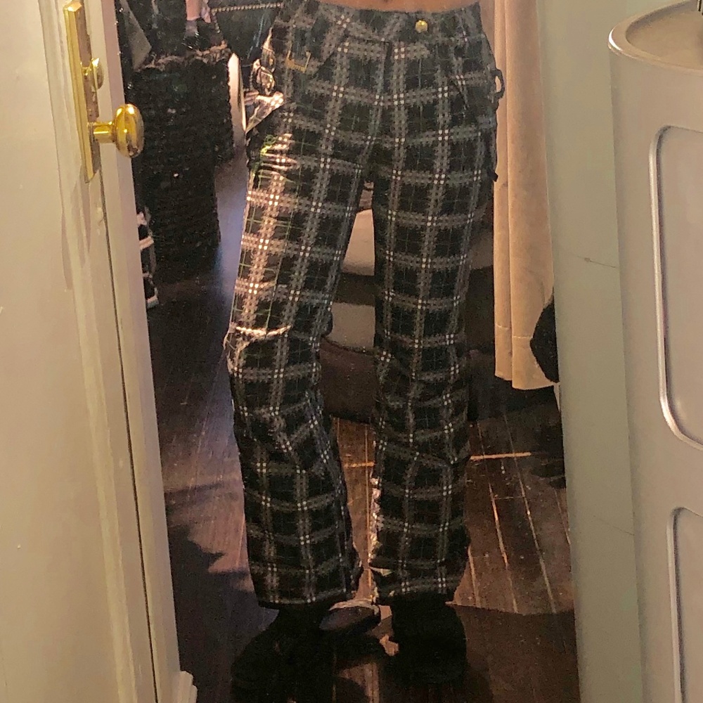Betty Rides black white plaid ski snow pants NWOT